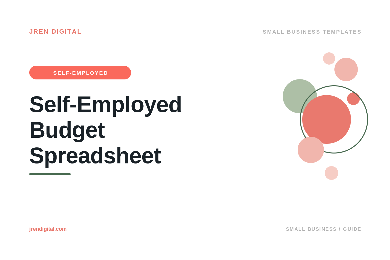 Self-Employed Budget Spreadsheet (Pay Yourself), by JRen Digital