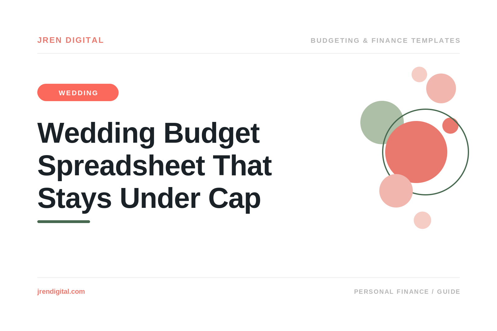Wedding budget spreadsheet that stays under cap, by JRen Digital