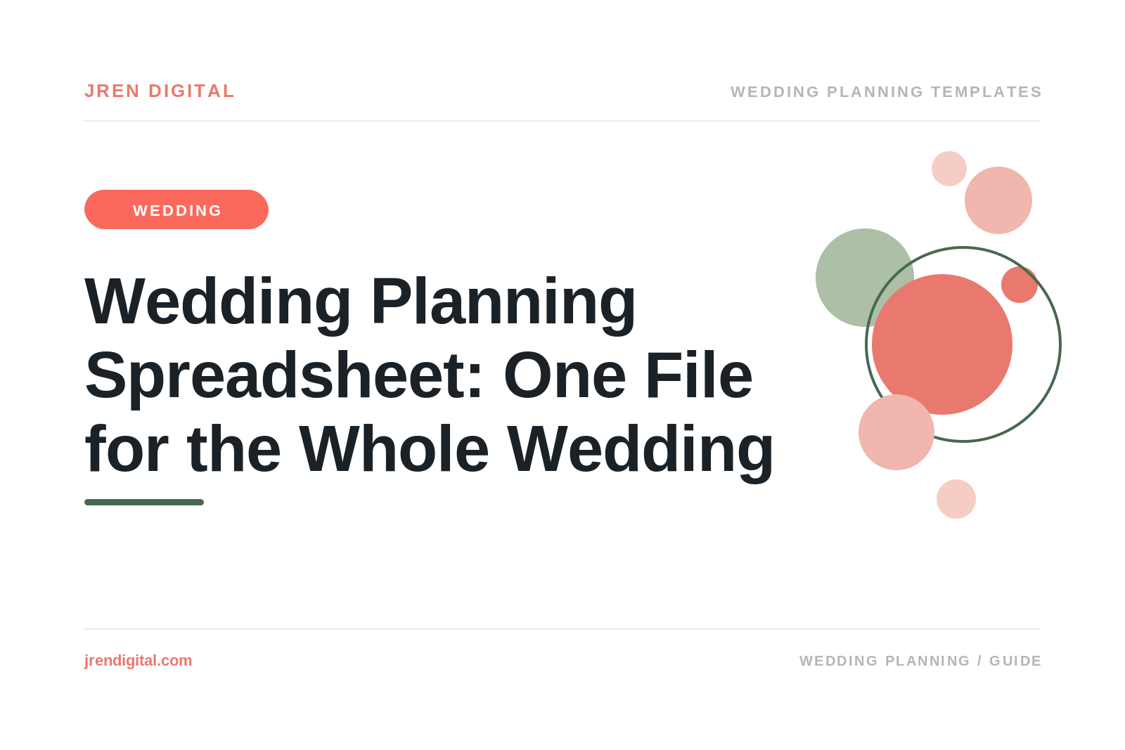Wedding Planning Spreadsheet: One File for the Whole Wedding, by JRen Digital