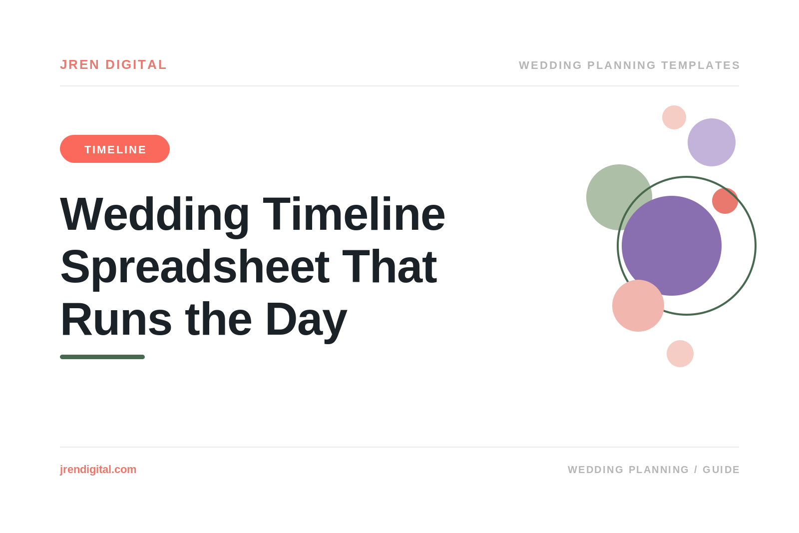 Wedding Timeline Spreadsheet That Runs the Day, by JRen Digital
