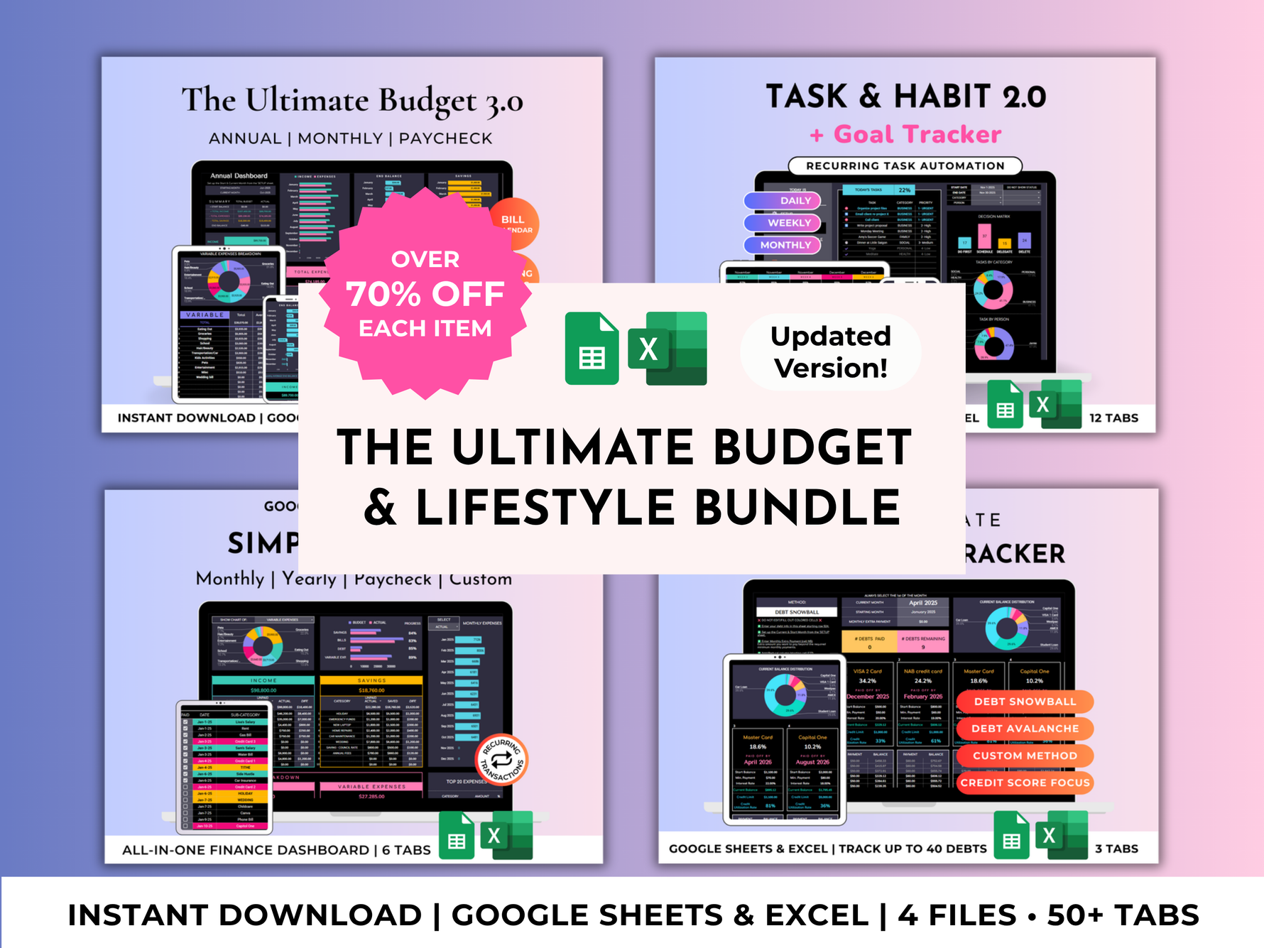 Ultimate Financial Planner Bundle (Dark Mode) 1