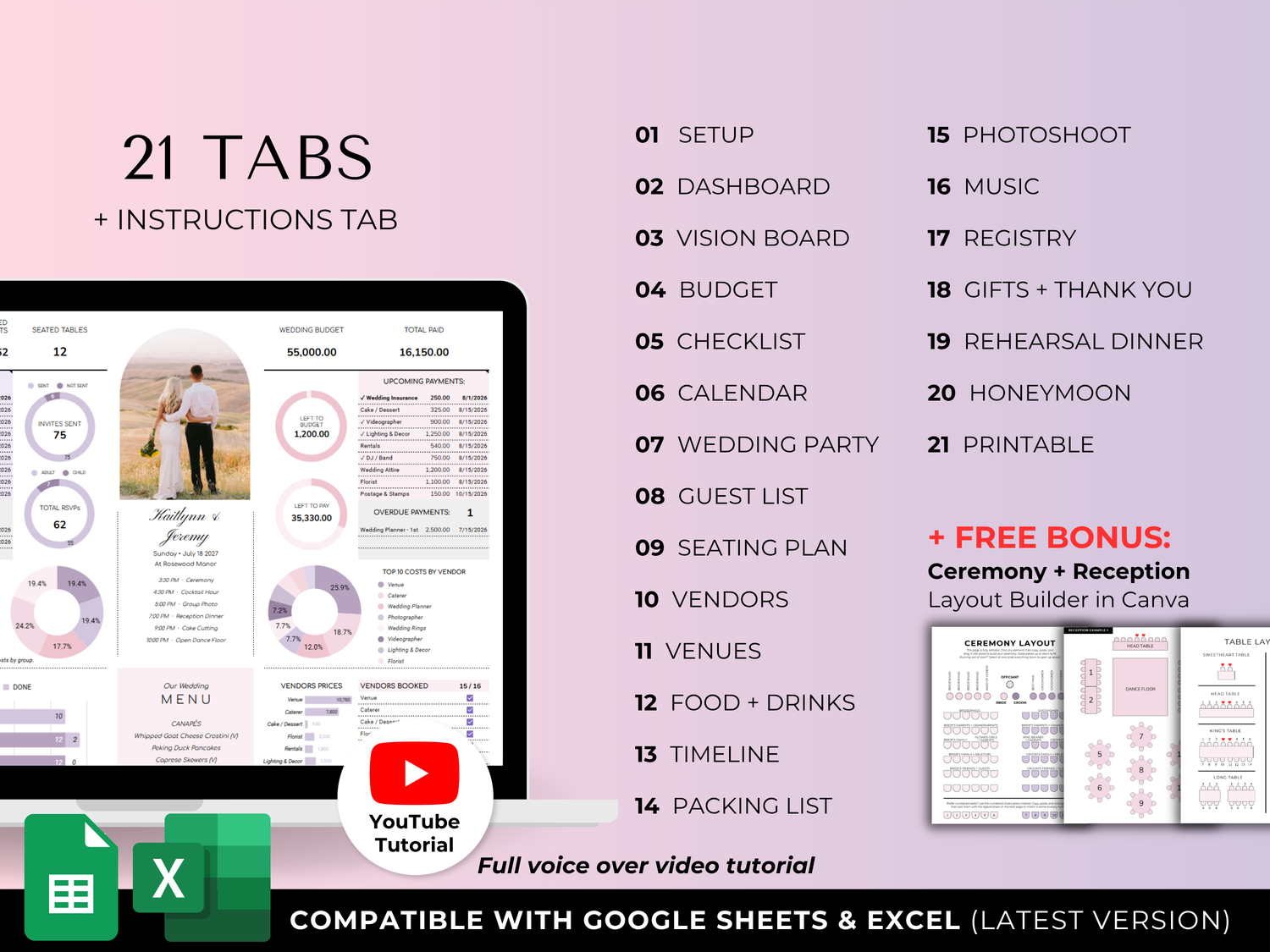 Ultimate Wedding Planner Purple - budget tracker