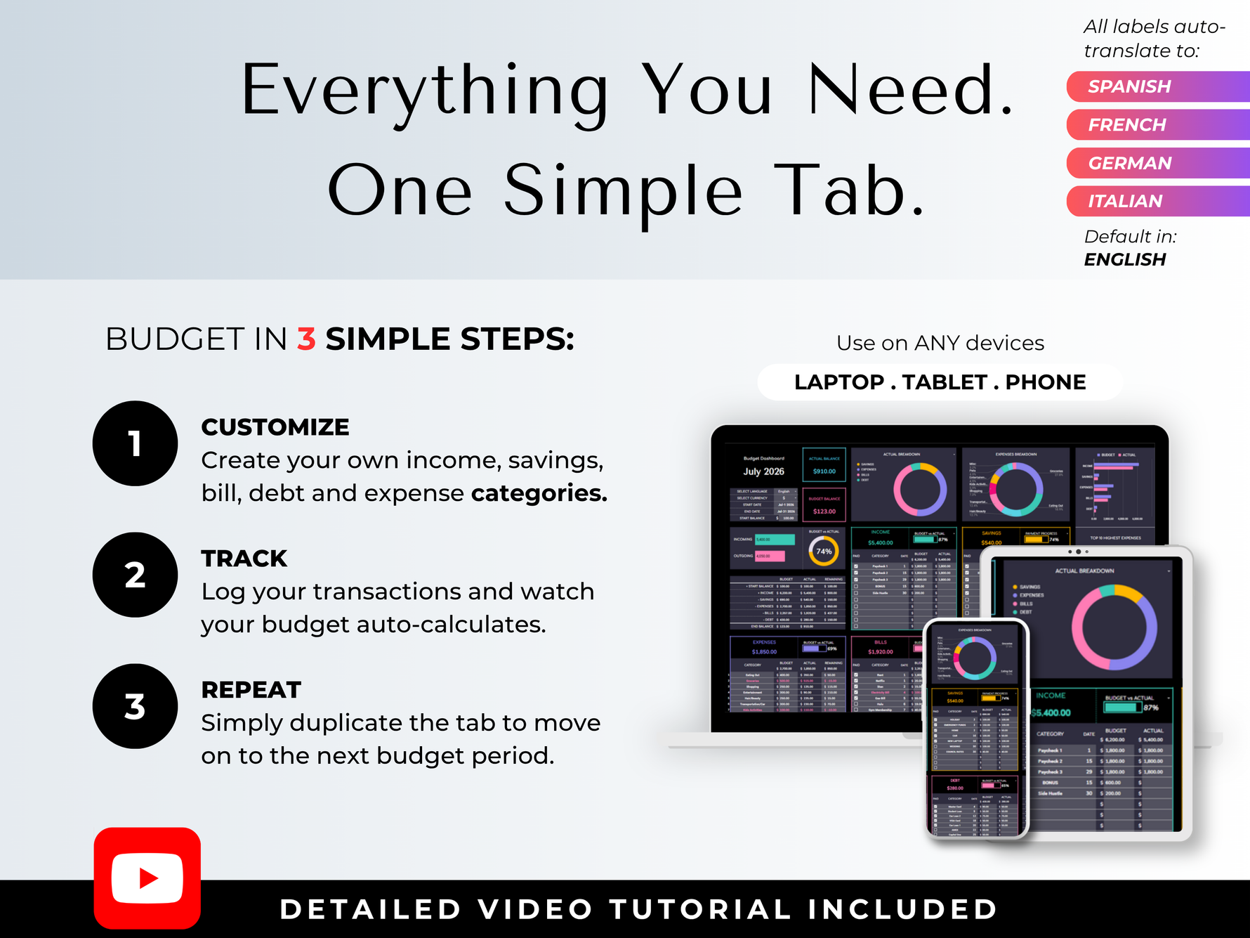 Simple Budget Planner for Beginners (Dark Mode) 2