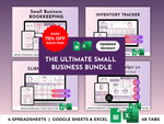 The Ultimate Small Business Bundle - Google Sheets & Excel Spreadsheet (Purple)
