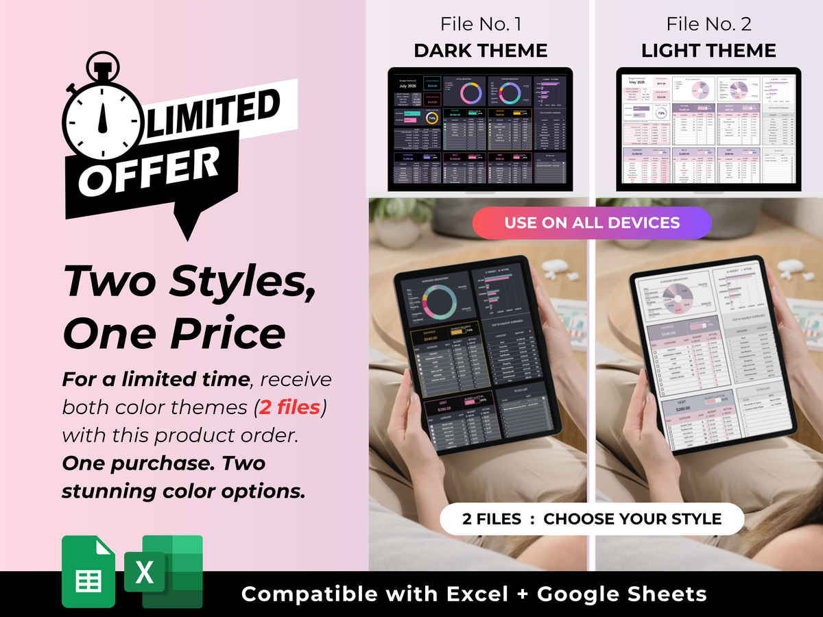 Two styles, one price - dark and light theme budget files