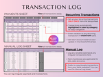 Paycheck Budget 4.0 - transaction log (Payments and Manual Log sheets)