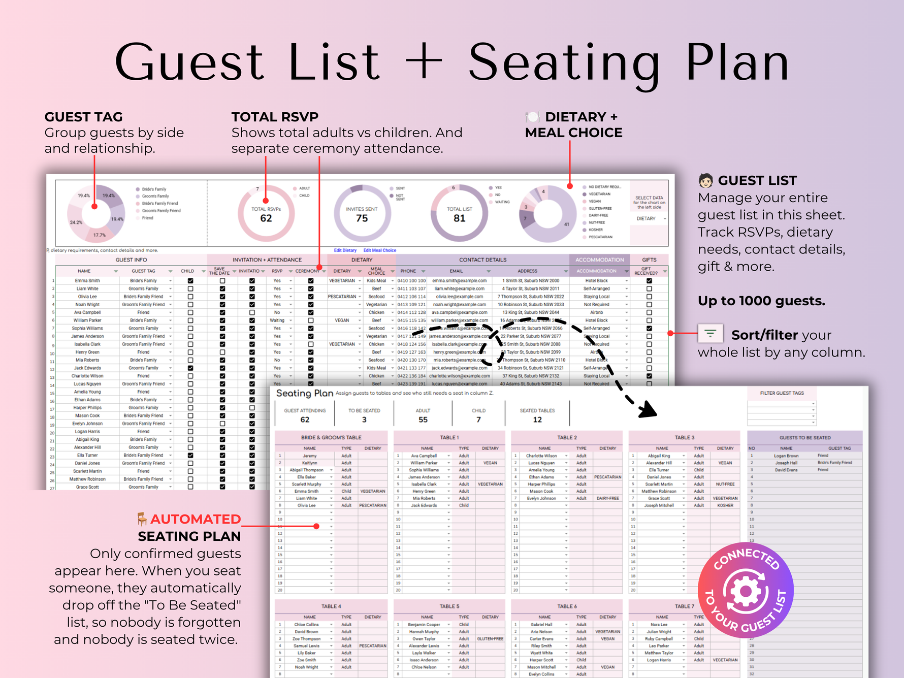 Ultimate Wedding Planner Purple - checklist