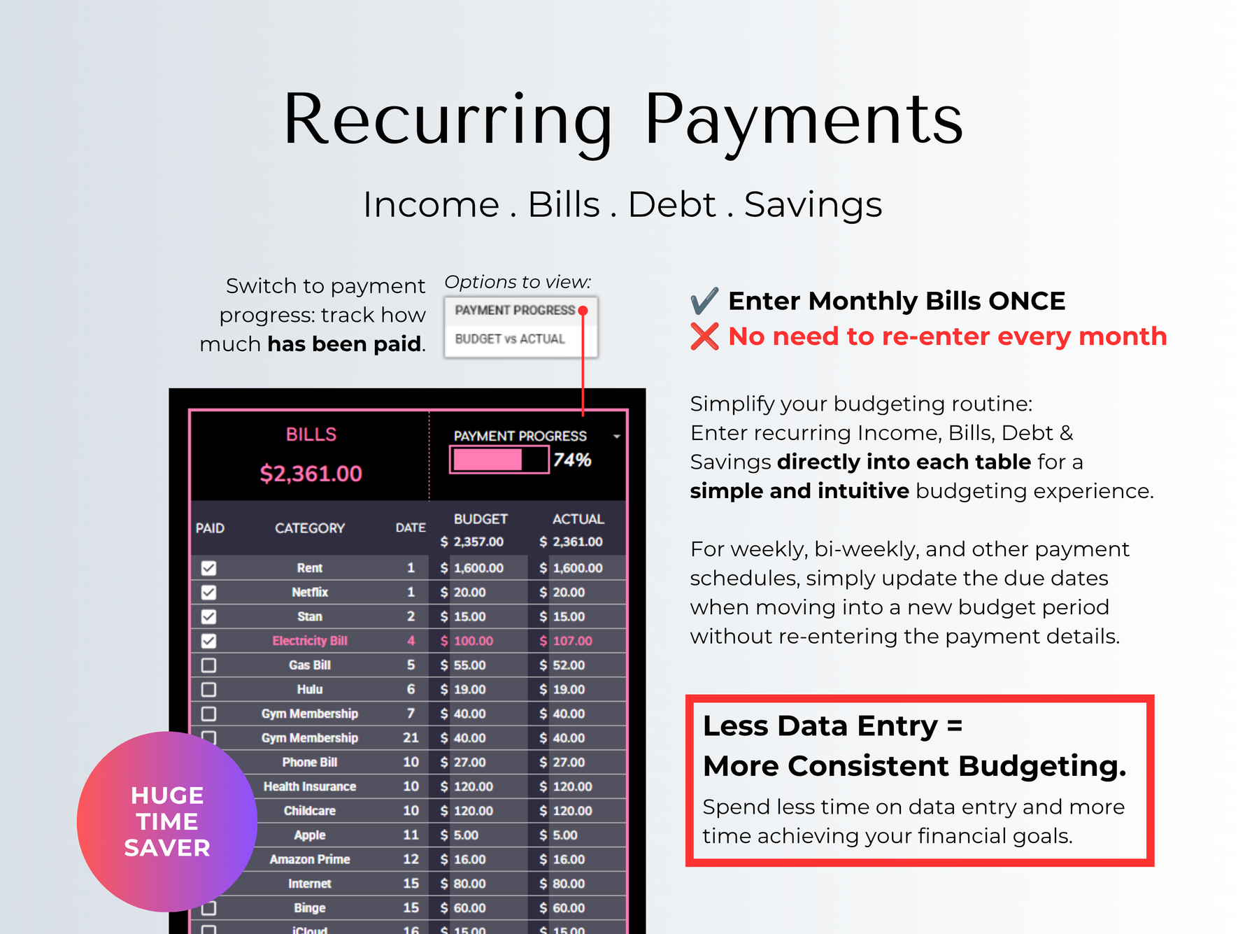 Simple Budget Planner for Beginners (Dark Mode) 6