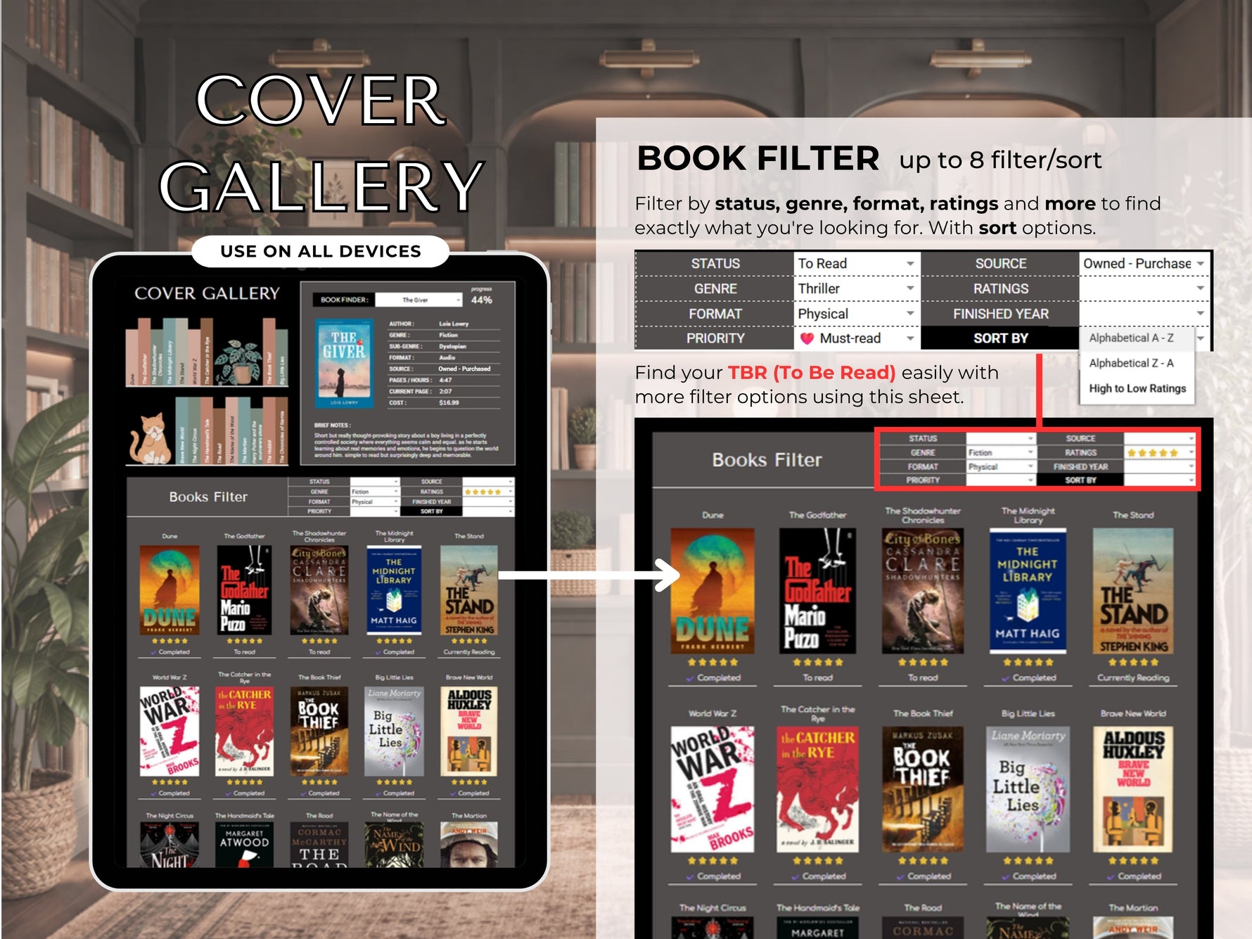Book Tracker Spreadsheet feature 7 by JRen Digital