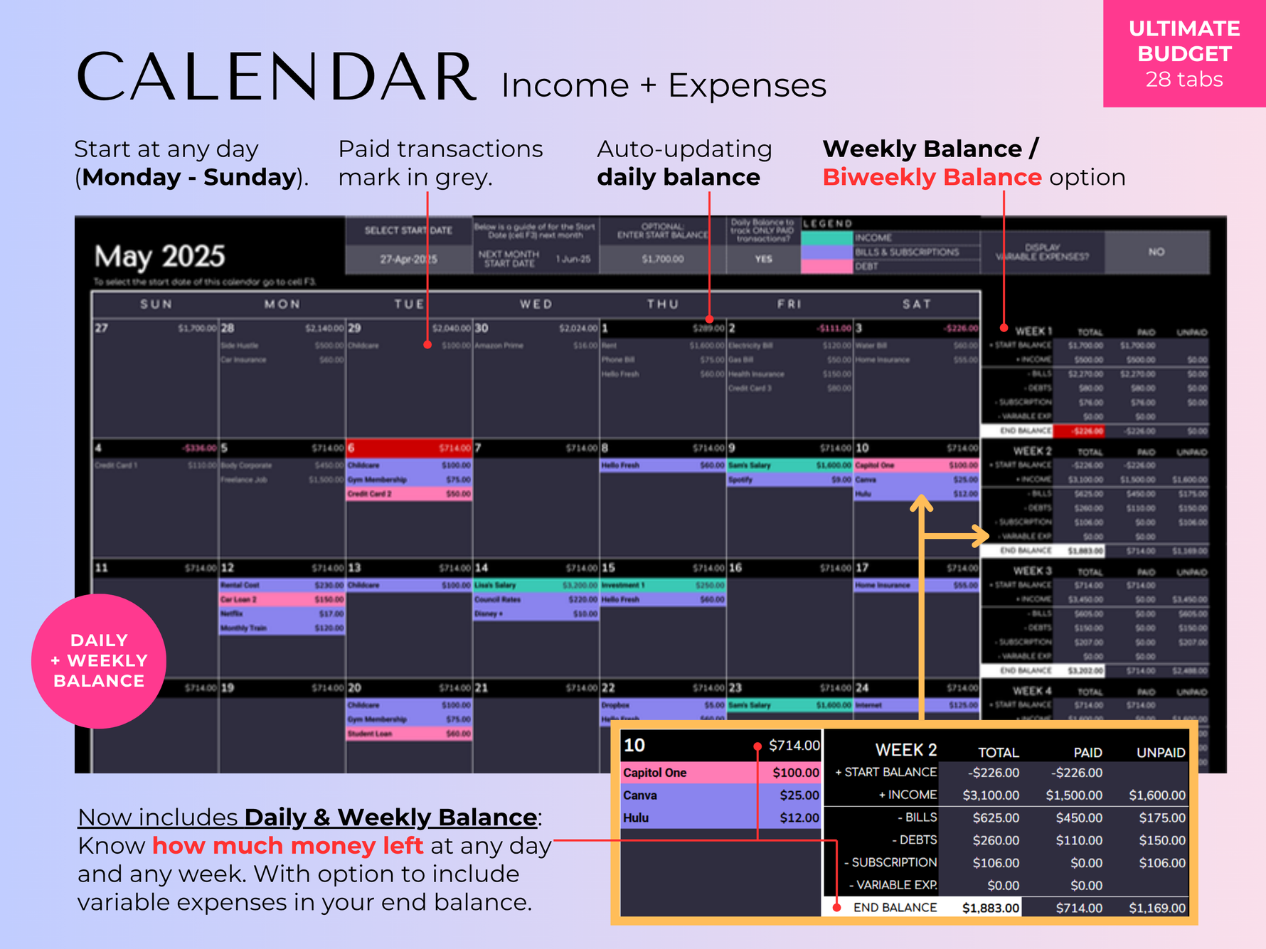 Ultimate Financial Planner Bundle (Dark Mode) 7