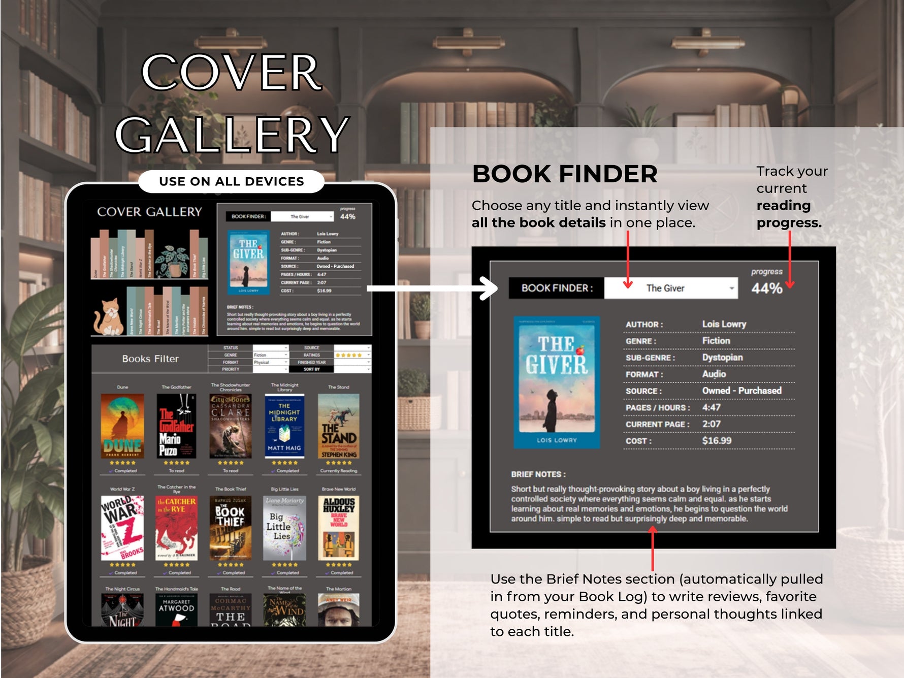 Book Tracker Spreadsheet feature 8 by JRen Digital