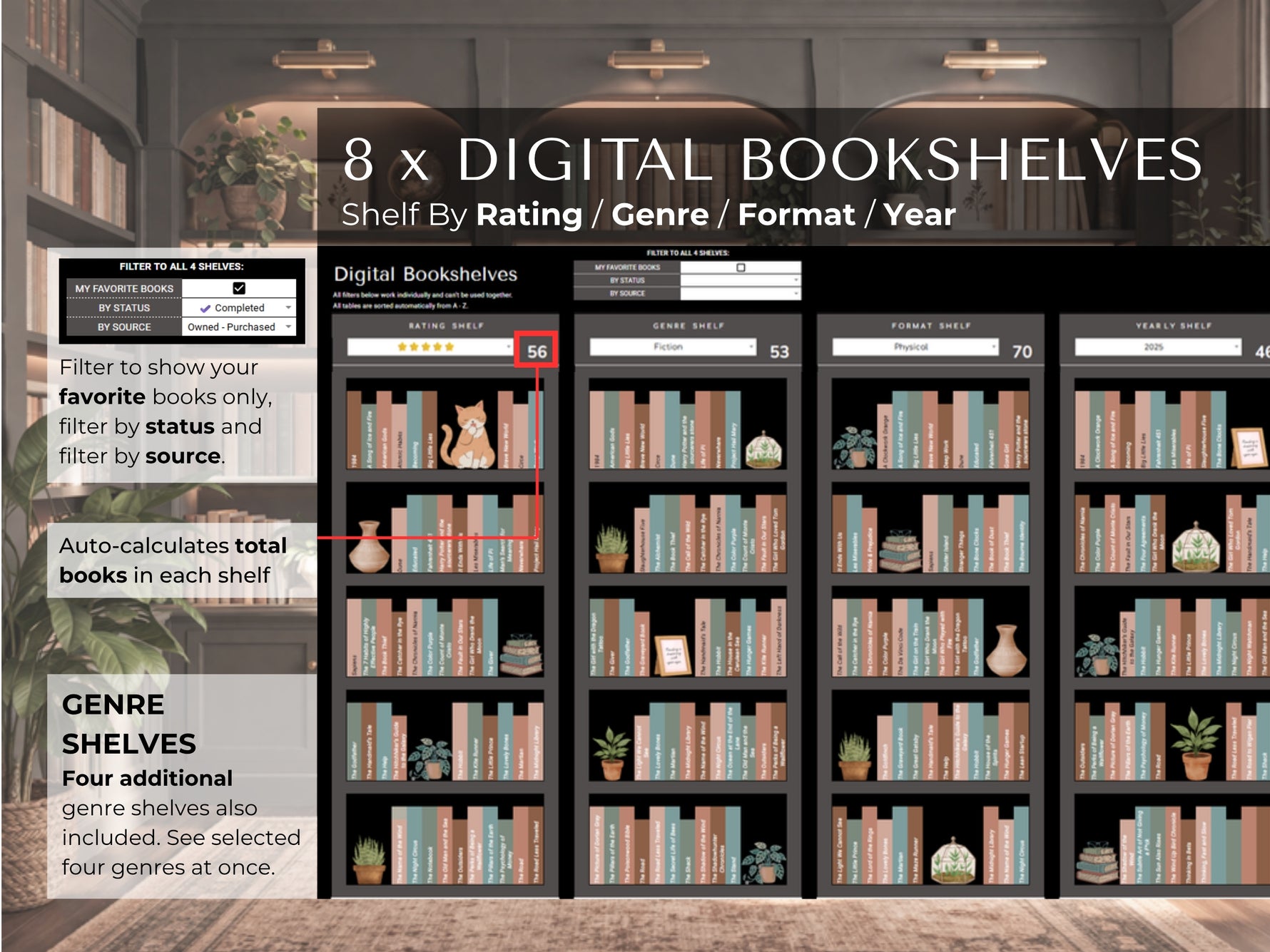 Book Tracker Spreadsheet feature 9 by JRen Digital