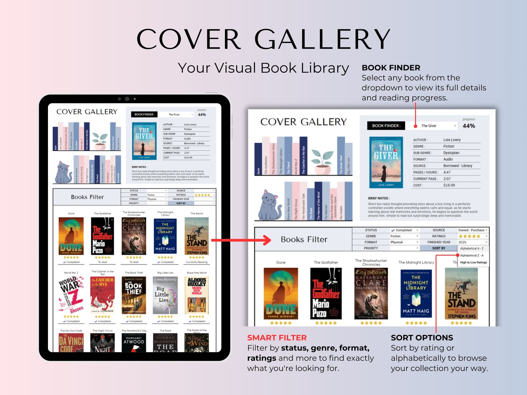 Book Tracker Spreadsheet Blue feature 10 by JRen Digital