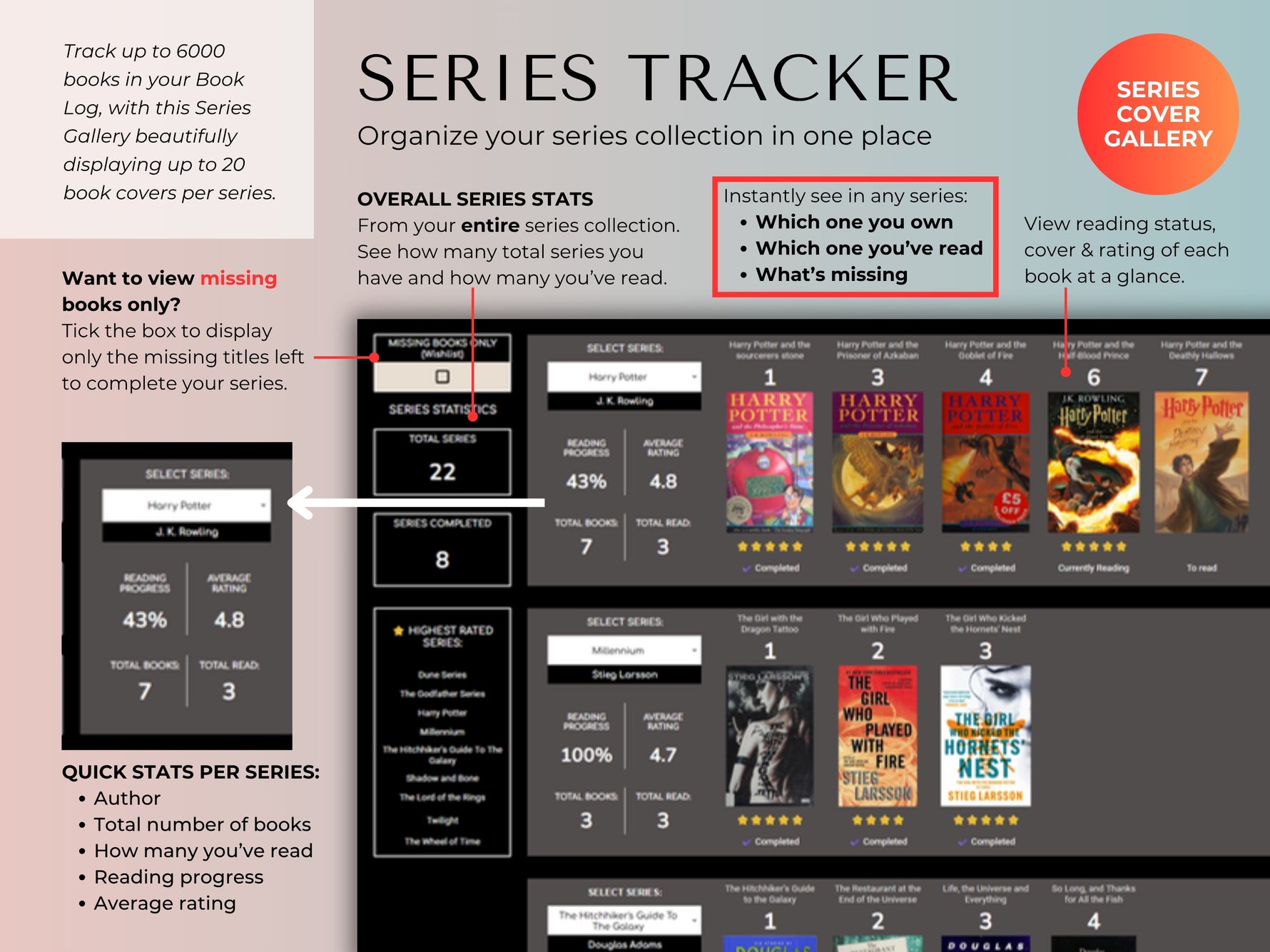 Book Tracker Spreadsheet feature 10 by JRen Digital