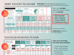Debt payoff planner with four methods and a savings and sinking funds tracker