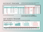 Account tracker for up to 25 bank accounts and a net worth tracker