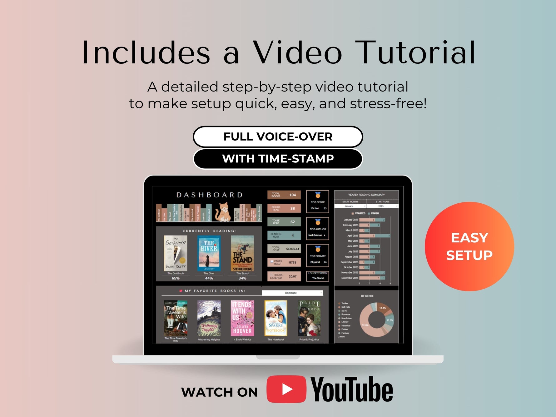 Book Tracker Spreadsheet feature 17 by JRen Digital