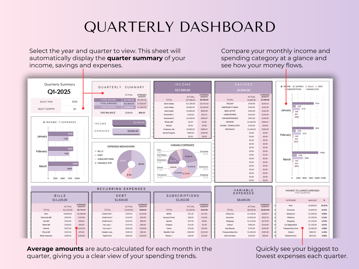 The Ultimate Budget System - Spreadsheet (Purple) - preview 9