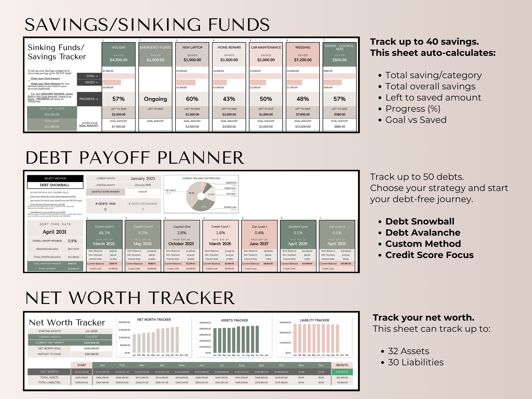 The Ultimate Budget System  - Spreadsheet (Beige) - preview 10