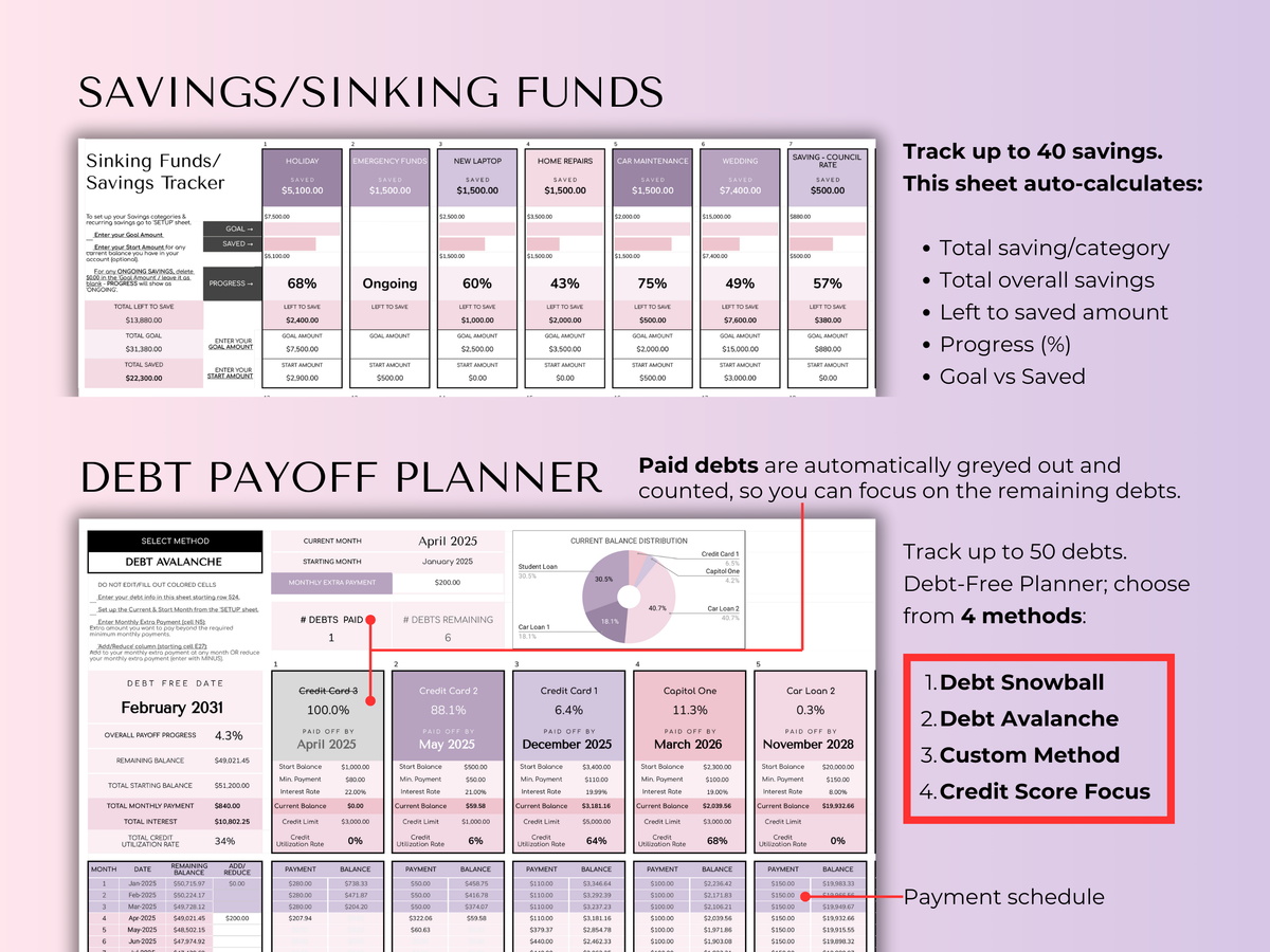 The Ultimate Budget System - Spreadsheet (Purple) - preview 11