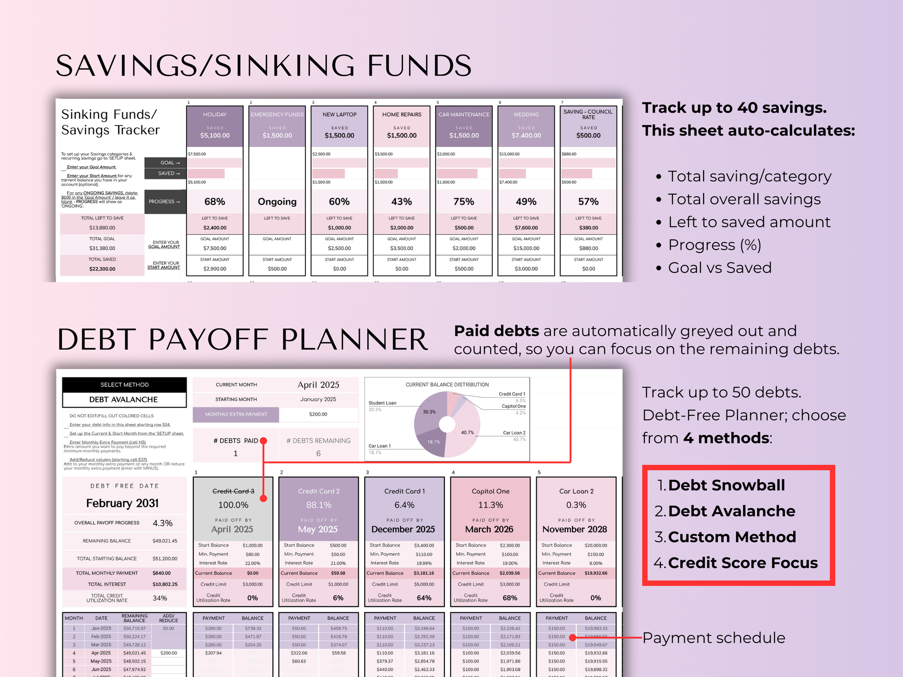 The Ultimate Budget System - Spreadsheet (Purple) - preview 11