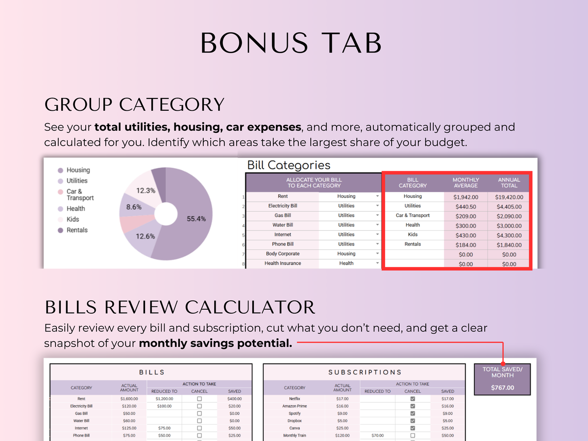 The Ultimate Budget System - Spreadsheet (Purple) - preview 12