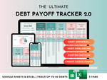 The Complete Debt Payoff Planner spreadsheet in teal green by JRen Digital