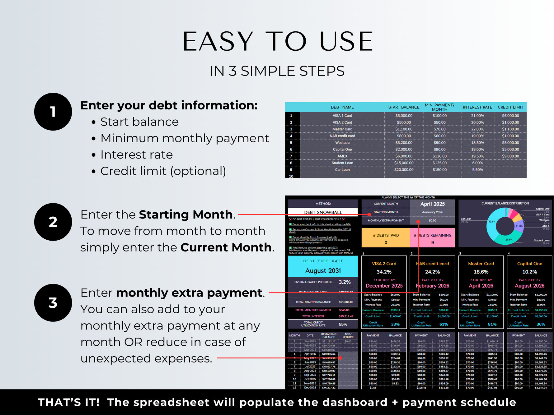 The Complete Debt Payoff Planner - Dark Mode - preview 2