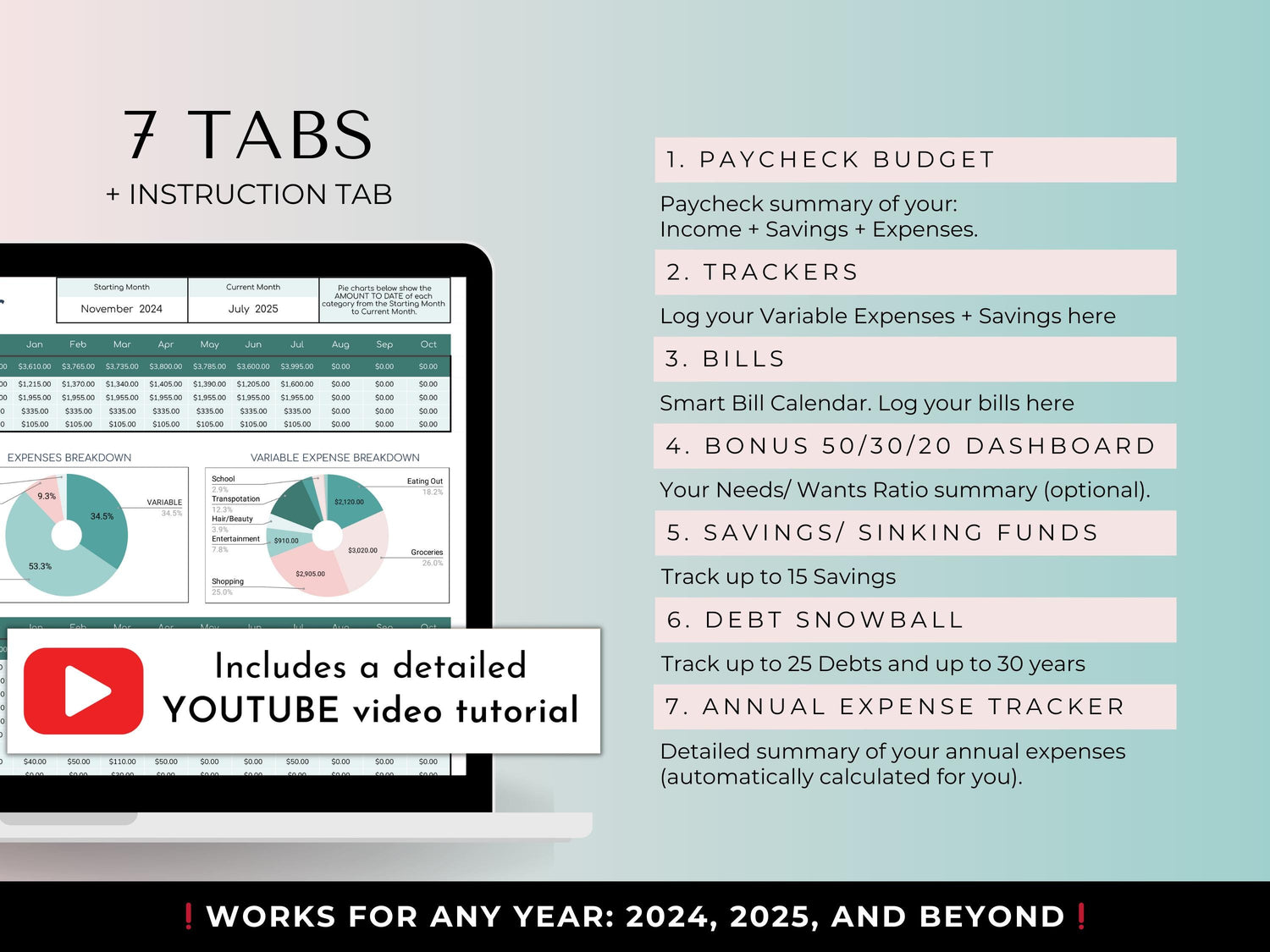 Budget By Paycheck Google Sheets Spreadsheet Template - Green Mode