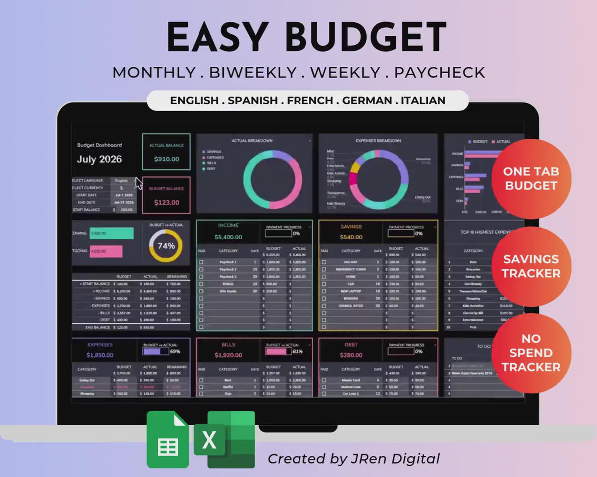 Easy Budget Planner Bundle walkthrough video