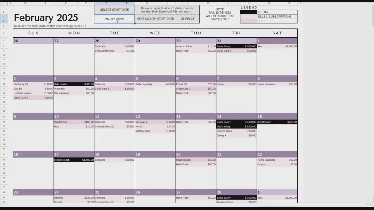 The Ultimate Budget System - Google Sheets & Excel Spreadsheet (Purple)