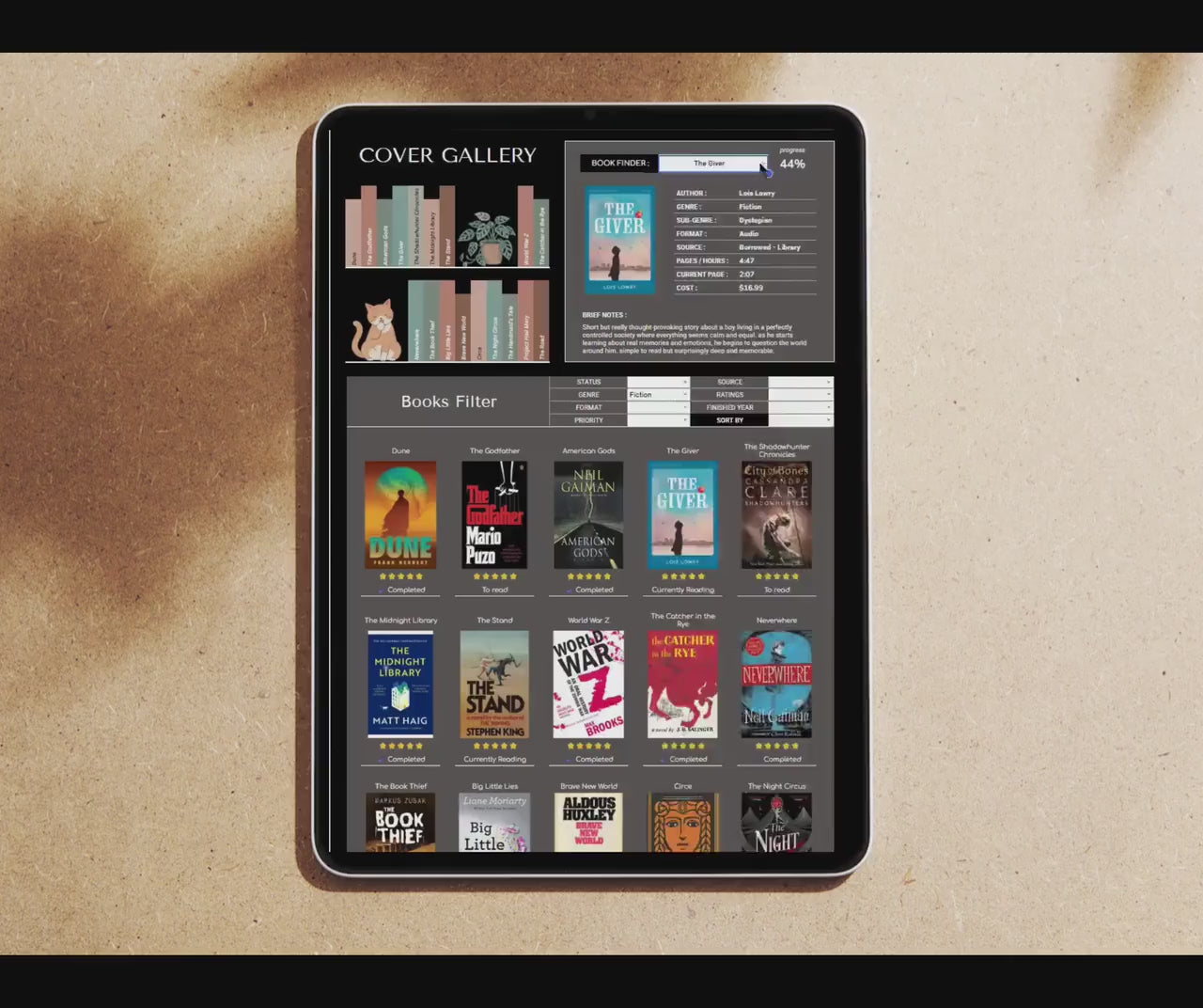 The Ultimate Book Tracker Spreadsheet (Dark Mode) - Reading Tracker for Google Sheets & Excel